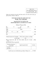 MẪUĐƠN ĐĂNG KÝ CẤP CHỨNG CHỈ HÀNH NGHỀ DỊCH VỤ LÀM THỦ TỤC VỀ THUẾ ppt