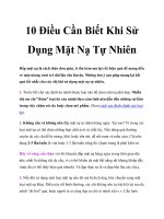 10 Điều Cần Biết Khi Sử Dụng Mặt Nạ Tự Nhiên potx
