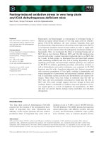 Báo cáo khoa học: Fasting-induced oxidative stress in very long chain acyl-CoA dehydrogenase-deﬁcient mice pdf