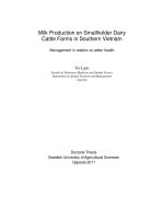 Milk Production on Smallholder Dairy Cattle Farms in Southern Vietnam pptx