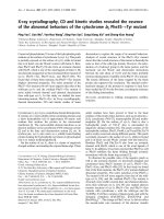 Báo cáo khoa học: X-ray crystallography, CD and kinetic studies revealed the essence of the abnormal behaviors of the cytochrome b5 Phe35ﬁTyr mutant pdf