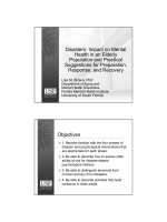 Disasters: Impact on Mental Health in an Elderly Population and Practical Suggestions for Preparation, Response, and Recovery pptx