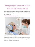 Những thói quen tốt cho sức khỏe và luôn phù hợp với mọi thời đại pdf