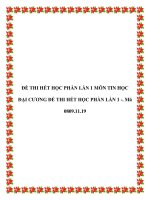 ĐỀ THI HẾT HỌC PHẦN LẦN 1 MÔN TIN HỌC ĐẠI CƯƠNG ĐỀ THI HẾT HỌC PHẦN LẦN 1 -. Mã 0809.11.19. pdf