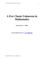 a few classic unknowns in mathematics