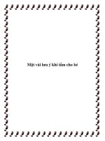 Một vài lưu ý khi tắm cho bé pdf