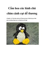 Cắm hoa cúc hình chú chim cánh cụt dễ thương docx