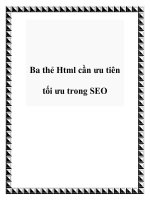 Ba thẻ Html cần ưu tiên tối ưu trong SEO ppt