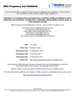 Utilisation of complementary and alternative medicine (CAM) practitioners within maternity care provision: results from a nationally representative cohort study of 1,835 pregnant women docx