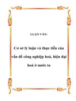 LUẬN VĂN: Cơ sở lý luận và thực tiễn của vấn đề công nghiệp hoá, hiện đại hoá ở nước ta potx