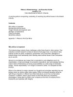 Ethics in Biotechnology – An Executive Guide  (version 1.0)