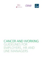 CANCER AND WORKING GUIDELINES FOR EMPLOYERS, HR AND LINE MANAGERS pdf