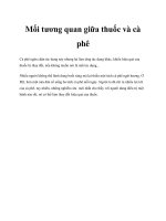 Mối tương quan giữa thuốc và cà phê docx