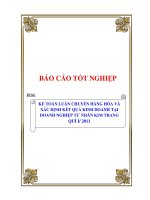 luận văn kế toán luân chuyển hàng hóa và xác định kết quả kinh doanh tại doanh nghiệp tư nhân kim trang