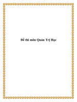 Đề thi môn Quản Trị Học pot