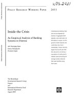 Inside the Crisis - An Empirical Analysis of Banking Systems in Distress ppt