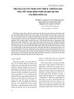 Hiệu quả của PCR trong phát hiện M. Tuberculosis trực tiếp trong bệnh phẩm soi kính âm tính của bệnh nhân lao ppt