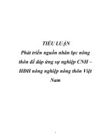 TIỂU LUẬN Phát triển nguồn nhân lực nông thôn để đáp ứng sự nghiệp CNH – HĐH nông nghiệp nông thôn Việt Nam doc