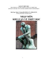 NHẬP MÔN KHI LUẬN VỀ TRIẾT HỌC pot