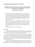 NGHIÊN CỨU ẢNH HƯỞNG CỦA LIỀU LƯỢNG CÁC CHẤT ĐIỀU HÒA SINH TRƯỞNG VÀ MÔI TRƯỜNG GIÂM HOM TRONG NHÂN GIỐNG CỎ VETIVER Ở THỪA THIÊN HUẾ ppt