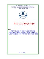 luận văn thực trạng và giải pháp đẩy mạnh hoạt động cho vay tiêu dùng tại ngân hàng tmcp sài gòn thương tín - cn bến tre