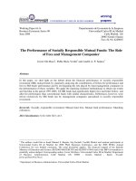 The Performance of Socially Responsible Mutual Funds: The Role of Fees and Management Companies ∗ pot