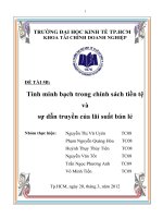 Tính minh bạch trong chính sách tiền tệ và sự dẫn truyền của lãi suất bán lẻ