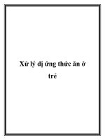 Xử lý dị ứng thức ăn ở trẻ ppt