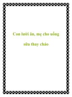 Con lười ăn, mẹ cho uống sữa thay cháo ppt
