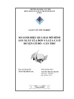 Đề Tài: So sánh hiệu quả hai mô hình sản xuất lúa đơn và lúa cá ở huyện cờ đỏ-TP Cần Thơ pptx