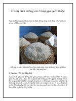 Giá trị dinh dưỡng của 5 loại gạo quen thuộc potx