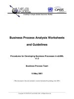 Business Process Analysis Worksheets and Guidelines: Procedures for Developing Business Processes in ebXML v1.0 docx