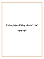 Kinh nghiệm để tăng nhanh 