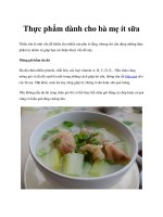 Thực phẩm dành cho bà mẹ ít sữa doc