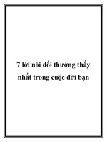 7 lời nói dối thường thấy nhất trong cuộc đời bạn pptx