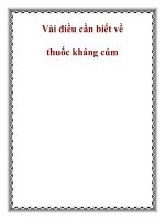 Vài điều cần biết về thuốc kháng cúm pdf