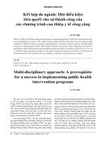 Kết hợp đa ngành: Một điều kiện tiên quyết cho sự thành công của các chương trình can thiệp y tế công cộng pdf