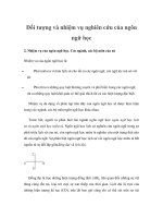 Đối tượng và nhiệm vụ nghiên cứu của ngôn ngữ học potx