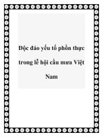 Độc đáo yếu tố phồn thực trong lễ hội cầu mưa Việt Nam ppt