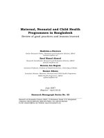 Maternal, Neonatal and Child Health Programmes in Bangladesh pptx