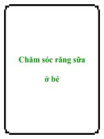 Chăm sóc răng sữa ở bé doc