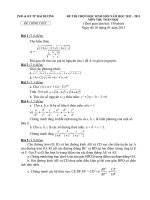 Đề thi và đáp án học sinh giỏi môn toán ( Hải dương) 2013