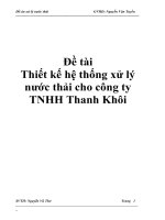 Đề tài Thiết kế hệ thống xử lý nước thải cho công ty TNHH Thanh Khôi pdf