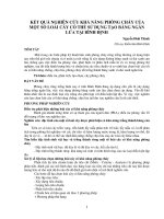 KẾT QUẢ NGHIÊN CỨU KHẢ NĂNG PHÒNG CHÁY CỦA MỘT SỐ LOÀI CÂY CÓ THỂ SỬ DỤNG TẠO BĂNG NGĂN LỬA TẠI BÌNH ĐỊNH ppt