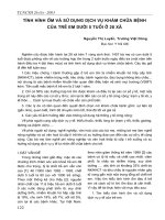 Tình hình ốm và sử dụng dịch vụ khám chữa bệnh của trẻ em dưới 5 tuổi ở 28 xã pot