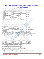 Đề thi học kỳ 2 môn Anh văn lớp 7 Đề 15 pdf