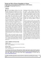 Rural and Micro Finance Regulation in Ghana: Implications for Development and Performance of the Industry ppt