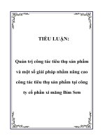 TIỂU LUẬN: Quản trị công tác tiêu thụ sản phẩm và một số giải pháp nhằm nâng cao công tác tiêu thụ sản phẩm tại công ty cổ phần xi măng Bím Sơn potx