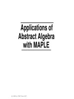 applications of abstract algebra with maple - r. klima, n. sigmon, e. stitzinger