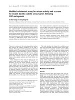 Báo cáo khóa học: Modiﬁed colorimetric assay for uricase activity and a screen for mutant Bacillus subtilis uricase genes following StEP mutagenesis pptx